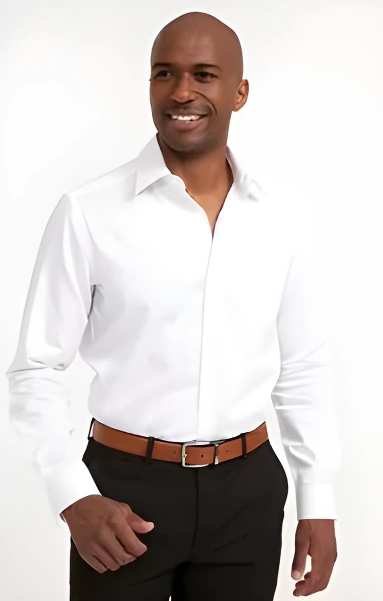 Chemise regular manches longues Ondes – Blanc
