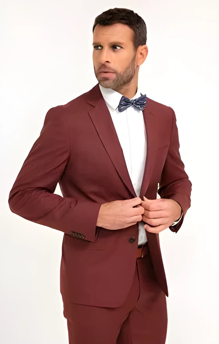 Veste de costume ajustée Nuovoterra – Brique