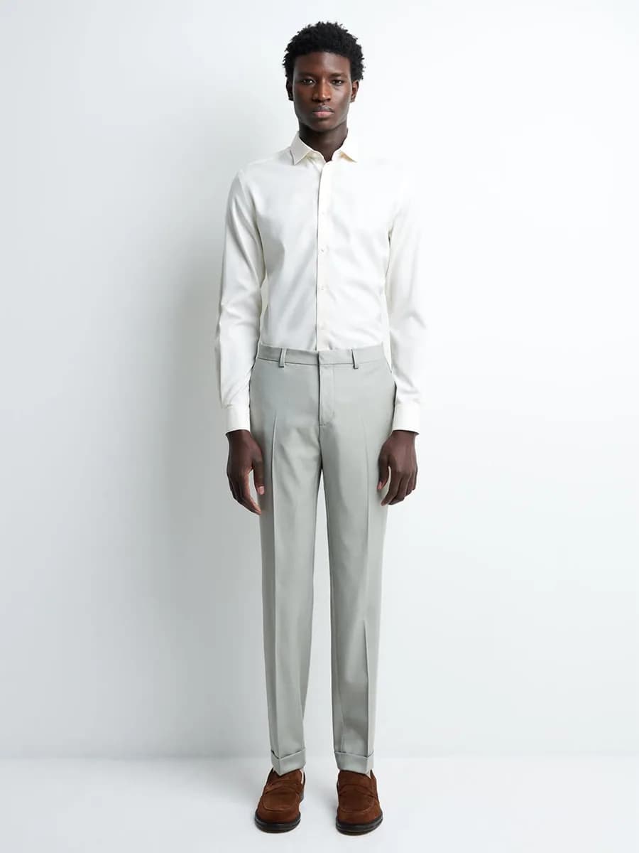 Pantalon de costume 100% en laine