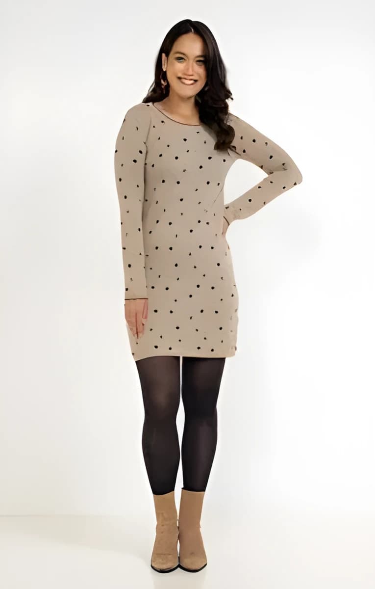 Robe pull à pois – Taupe