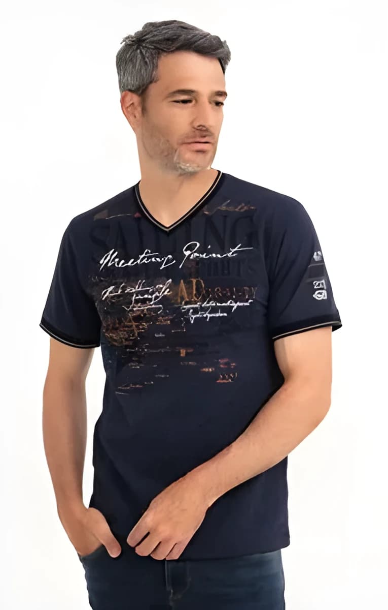 Tee-shirt manches courtes Rib – Marine