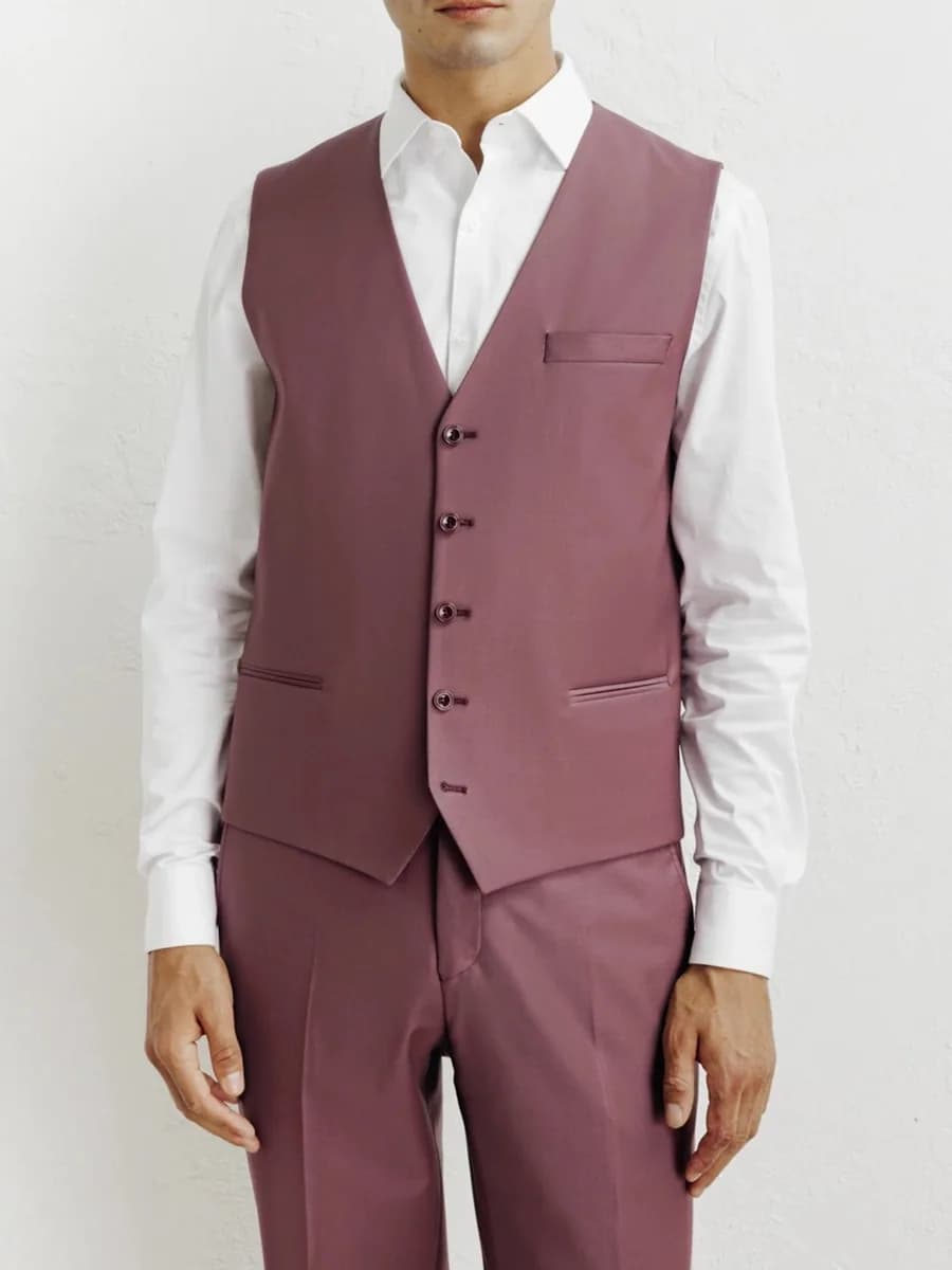 Gilet de costume framboise