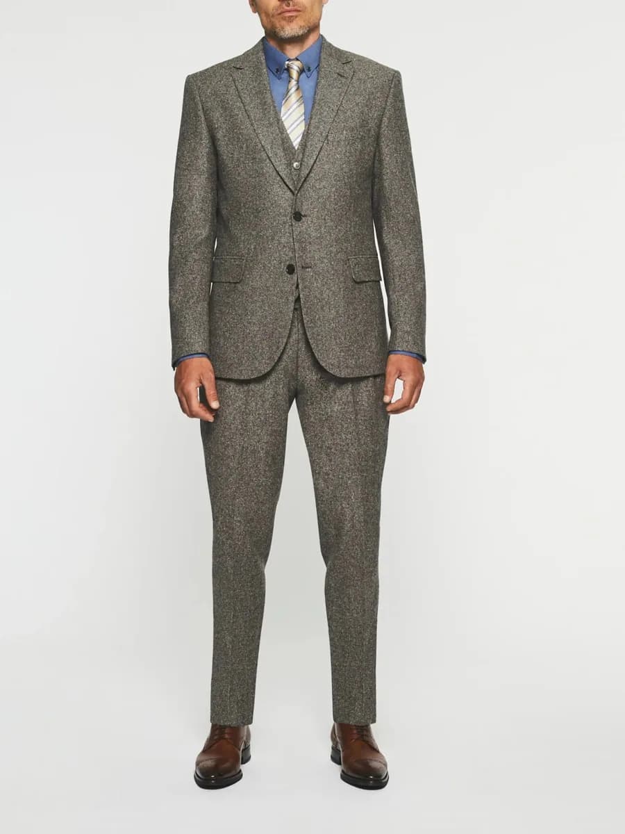 Veste ville en tweed marron SABLE