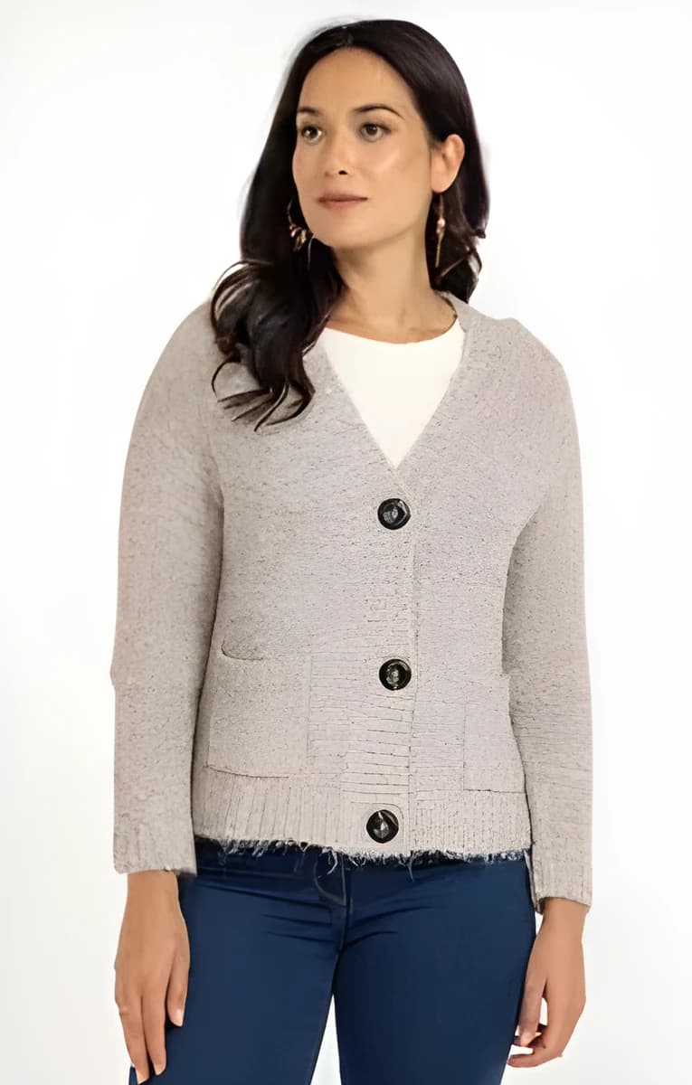 Cardigan boutonné – Creme