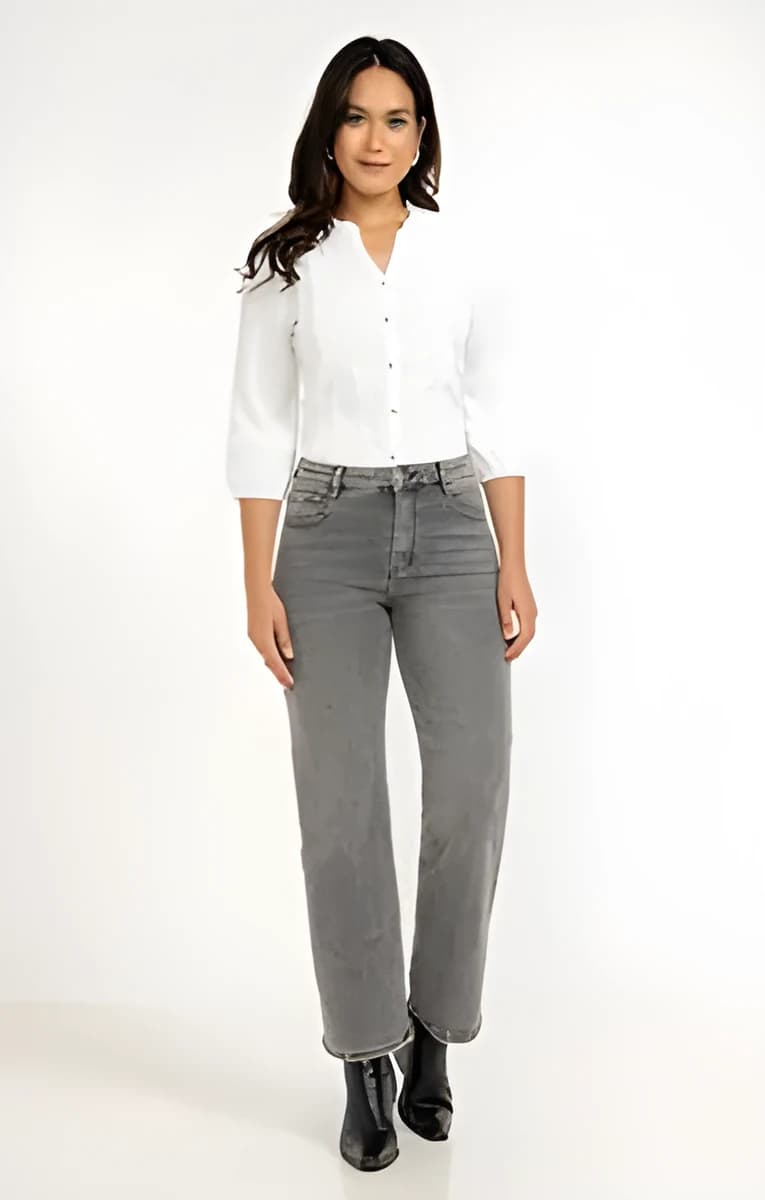 Jean gris coupe large – Gris Moyen