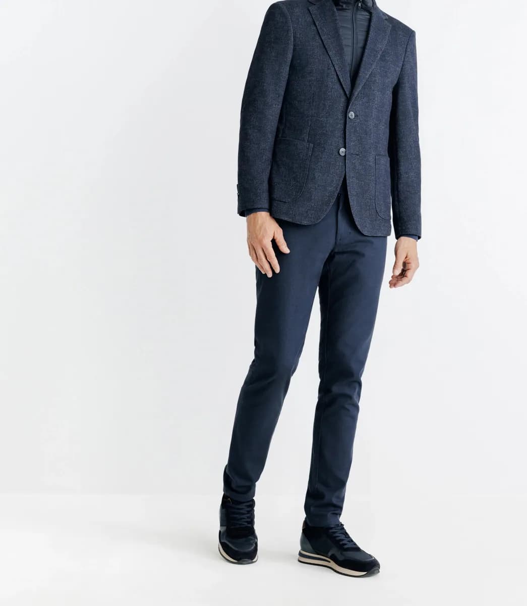 Veste casual en maille marine