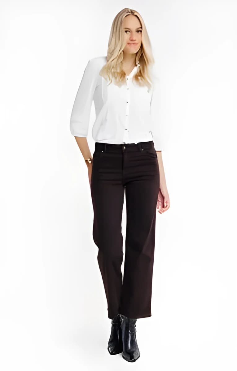 Jean large couture – Chocolat
