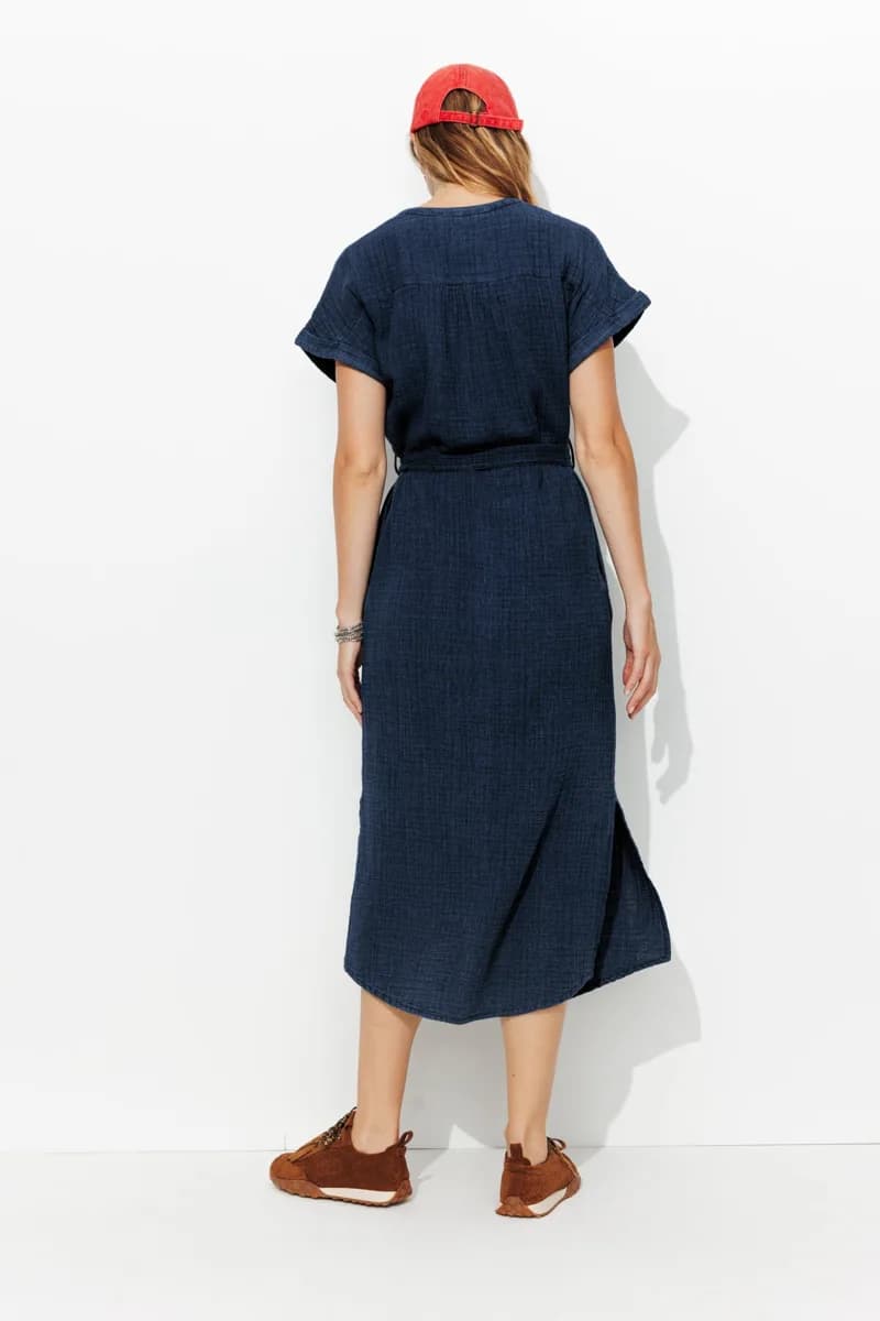 Robe midi gaze de coton Femme