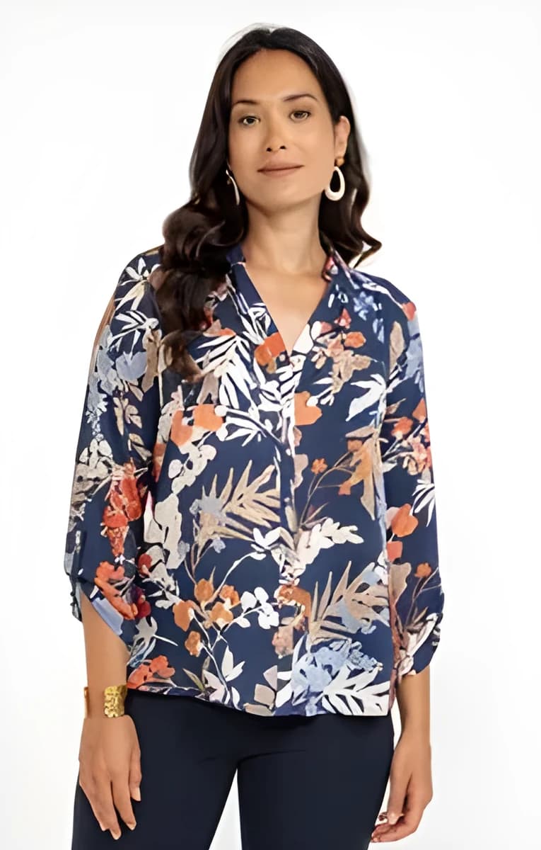 Chemise imprimée – Bleu