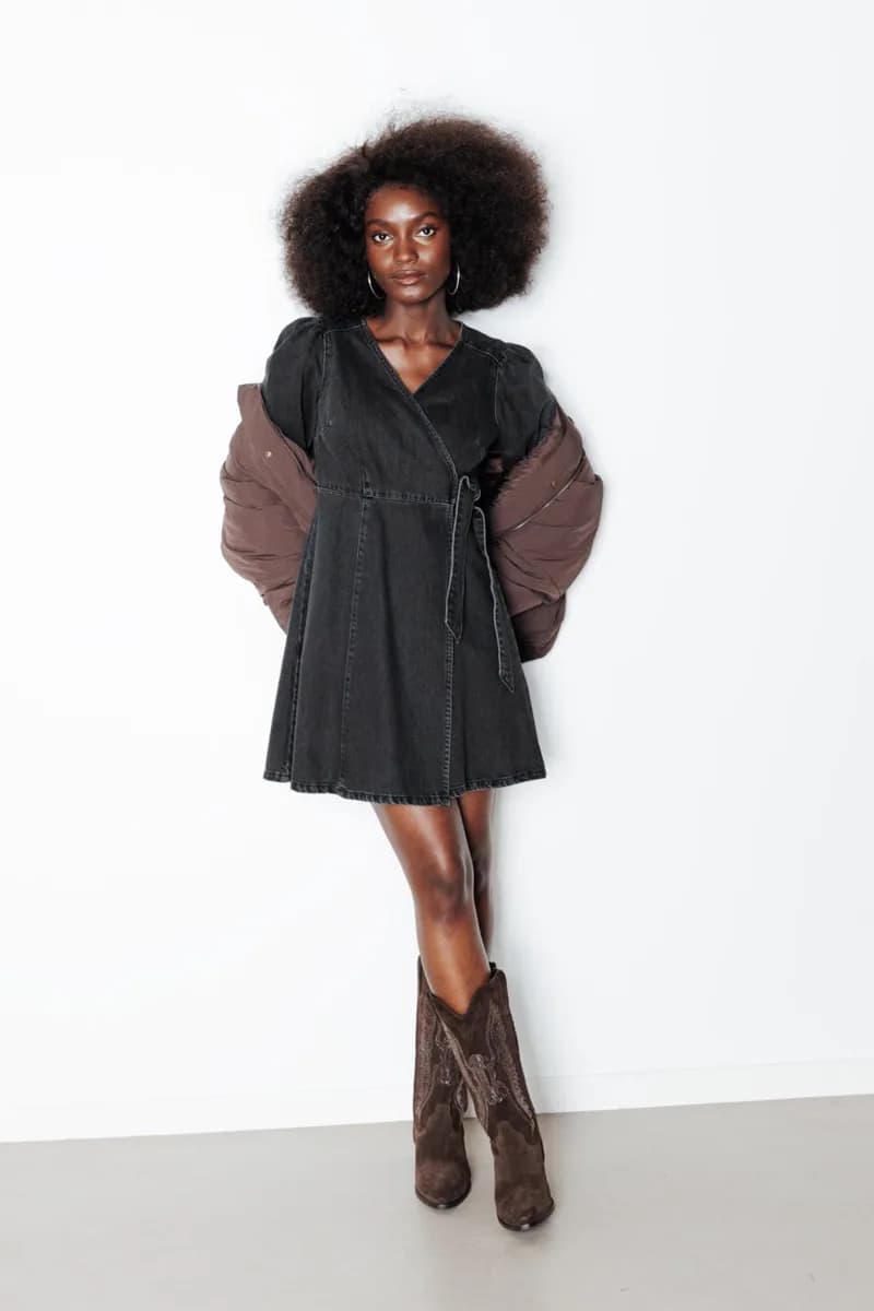 Robe cache-coeur en jean Femme