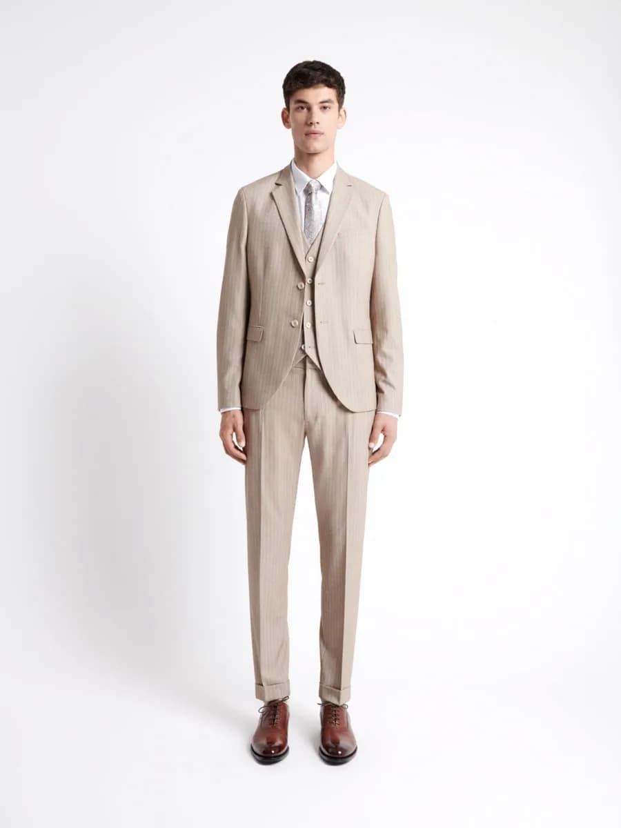 Veste de costume extraslim rayée