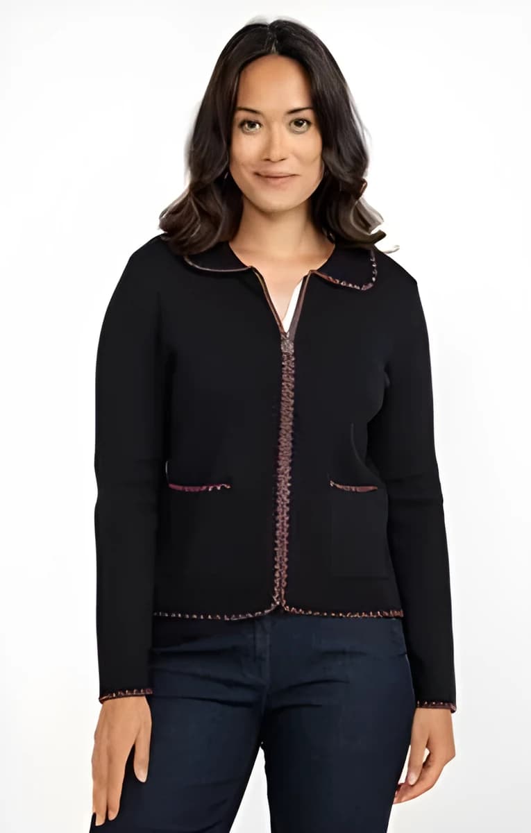 Cardigan détails contrastés – Noir