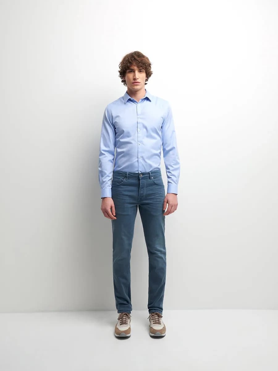 Jean couleur slim stretch délavé