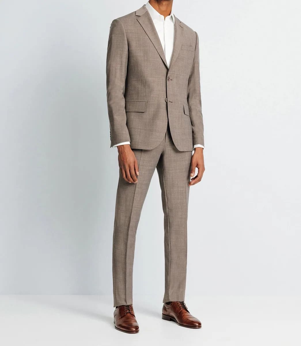 Costume d'été 2 boutons marron clair