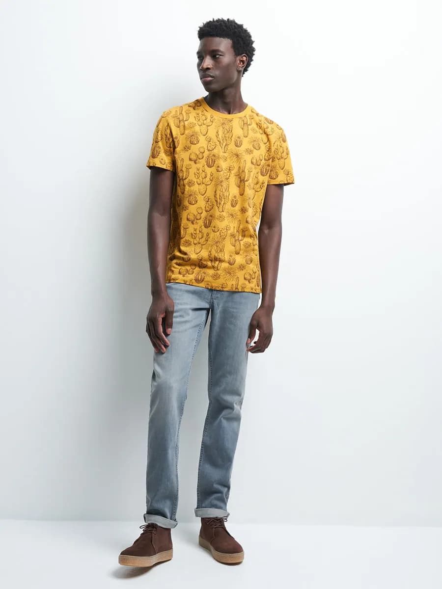Jean slim en coton élasthane délavé