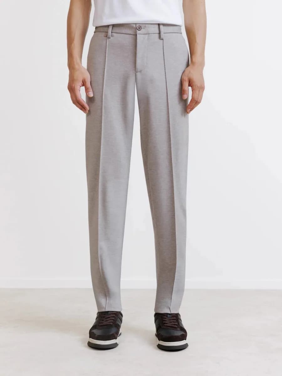 Pantalon en maille taupe