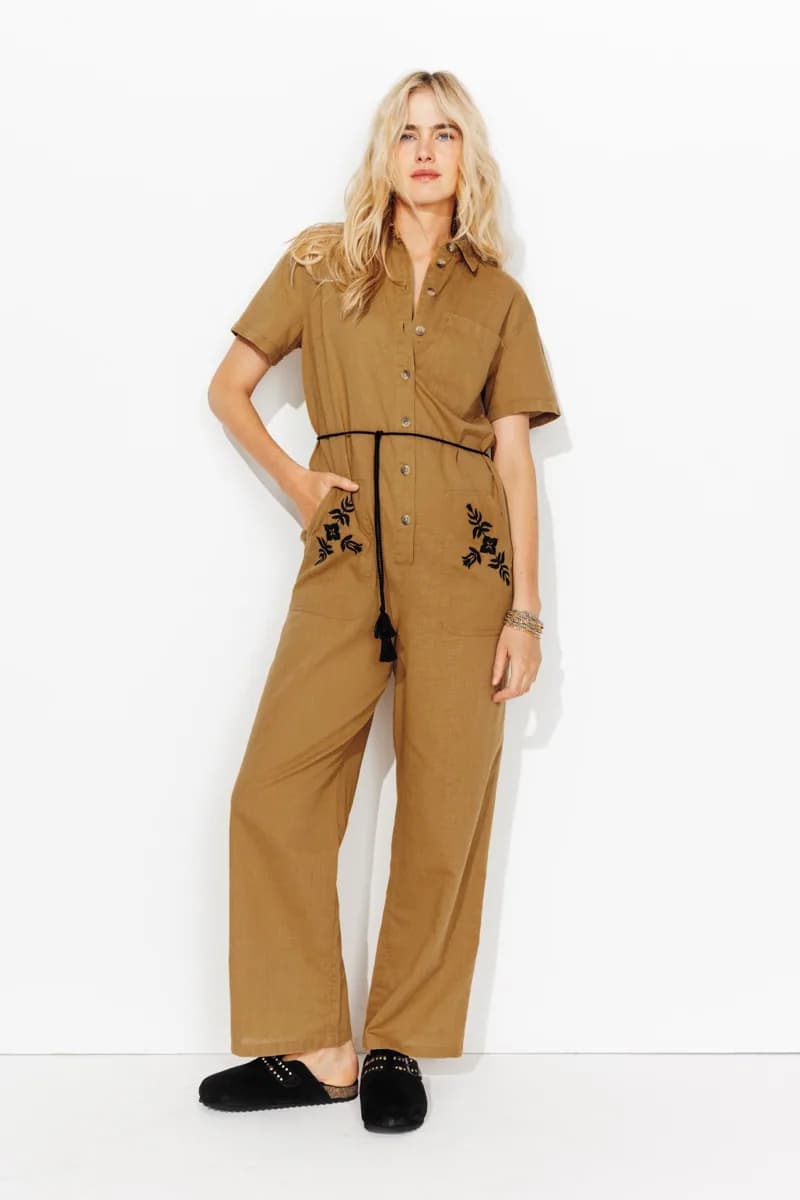 Combi-pantalon brodée Femme