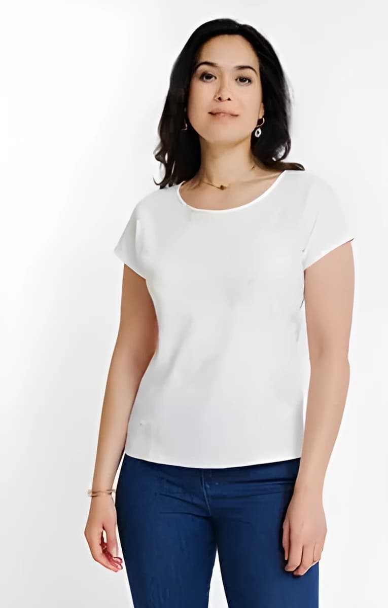 Tee-shirt avec broderie – Écru