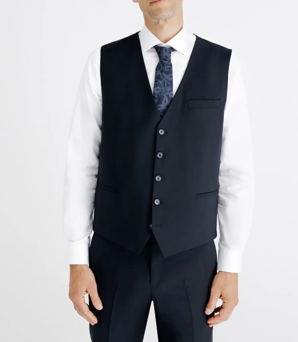 Gilet de costume 5 boutons marine