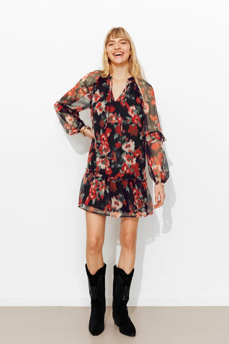 Robe courte imprimée Femme