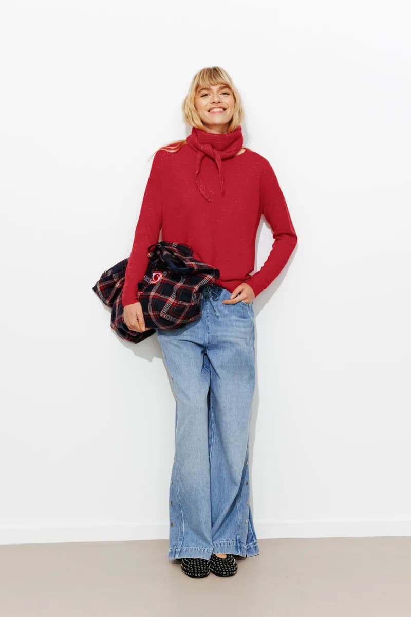 Pull fin oversize effet irisé