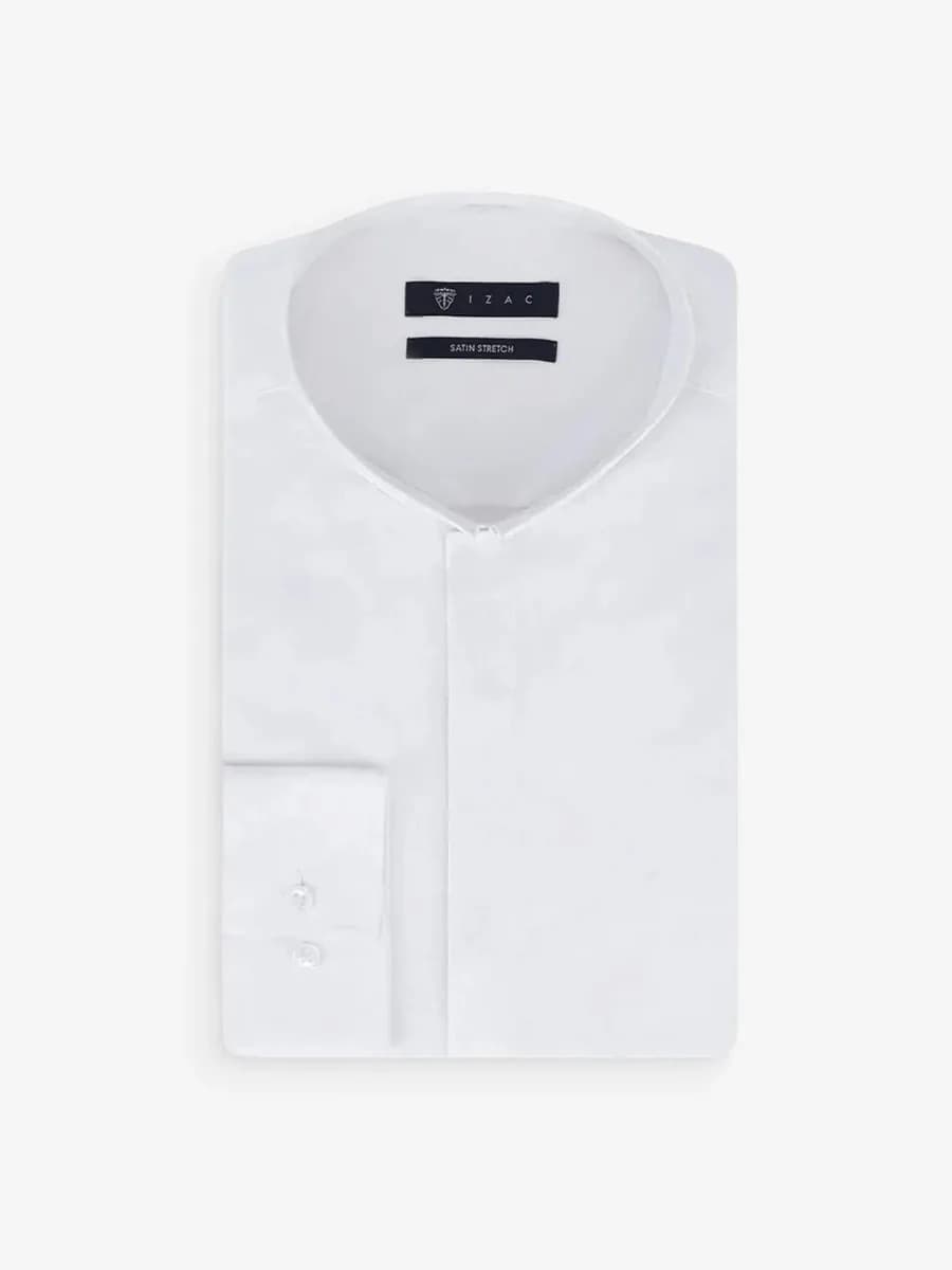 Chemise ville satin de coton blanc