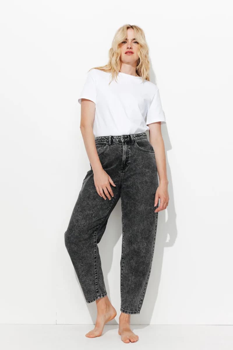 Jean balloon taille haute