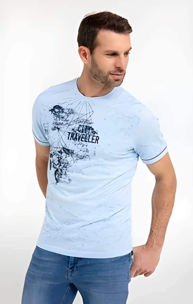 T-shirt manches courtes RDC TRAVELER – Bleu Ciel