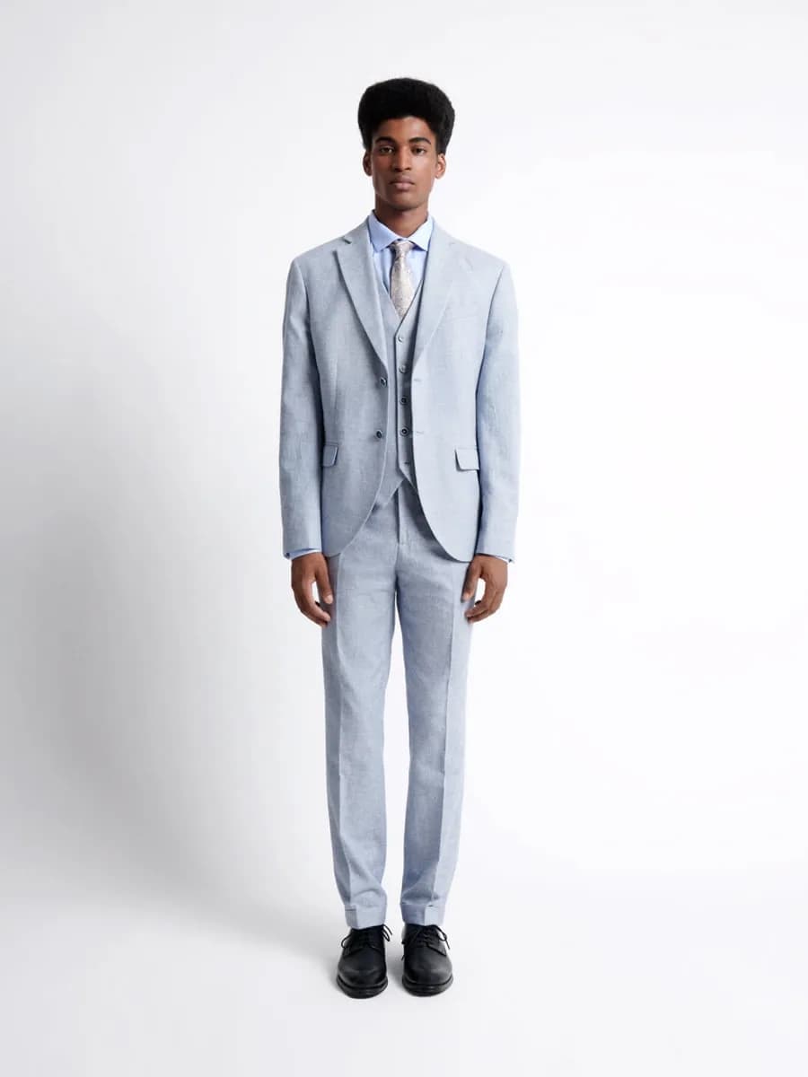 Pantalon de costume 100% coton lin