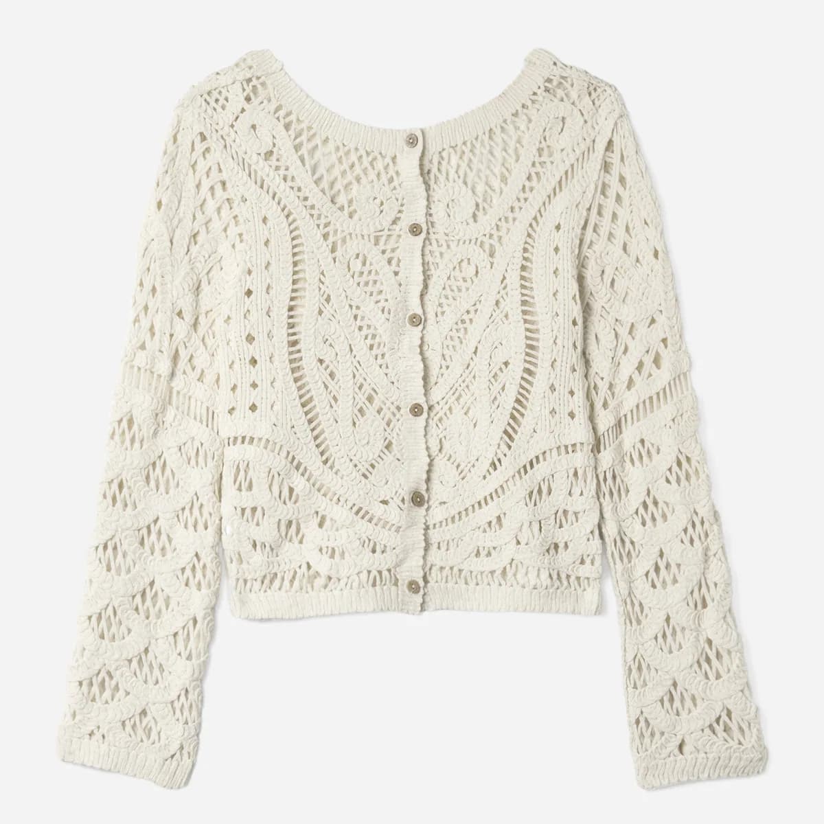 Cardigan beige effet crochet