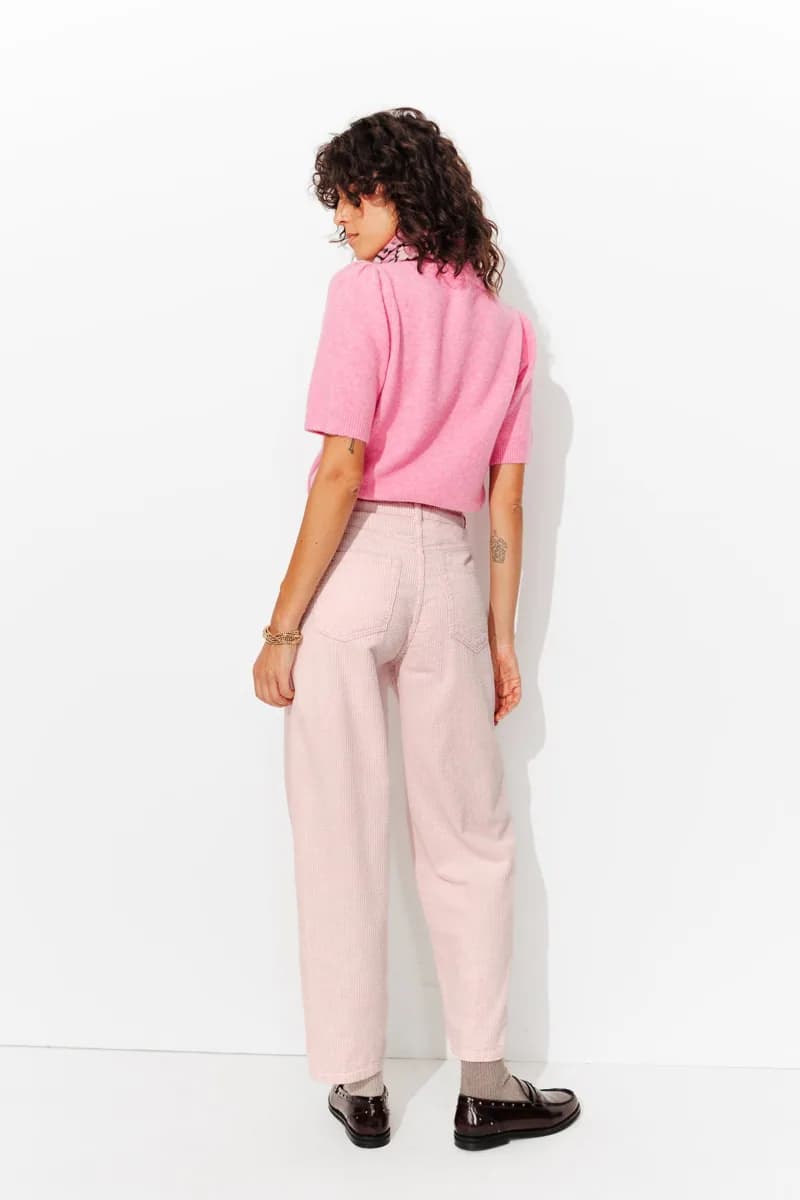 Pantalon barrel en velours