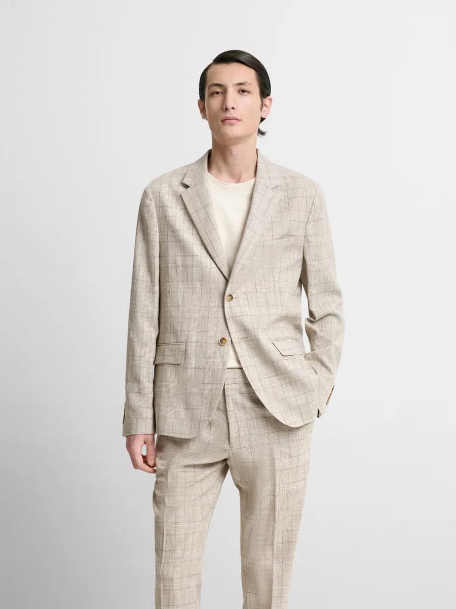 Veste de costume slim à carreaux