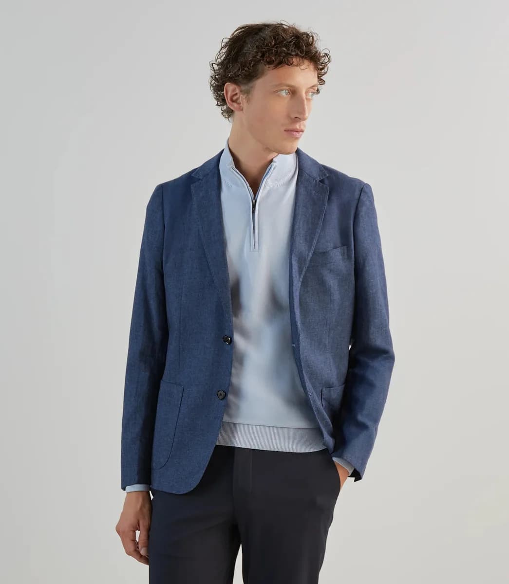 Veste casual bleu denim