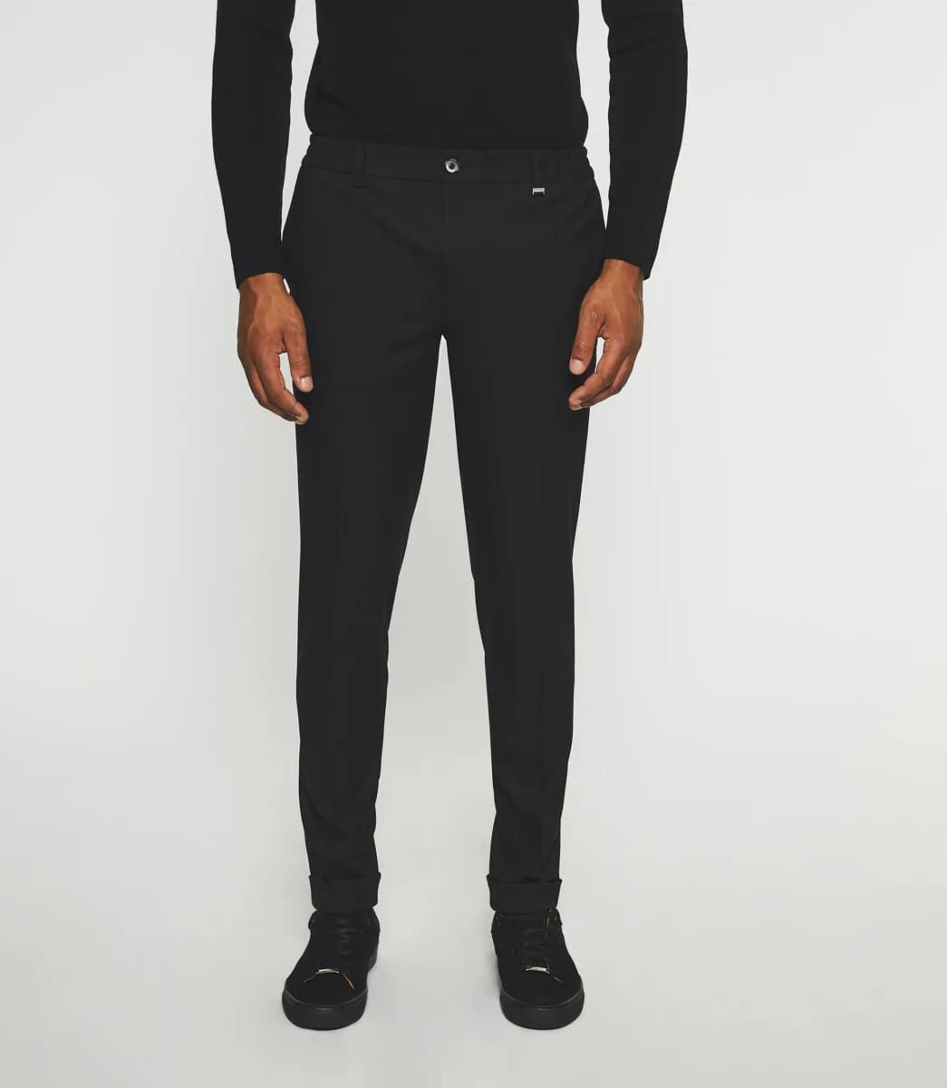 Pantalon chino taille élastique noir VAMBO