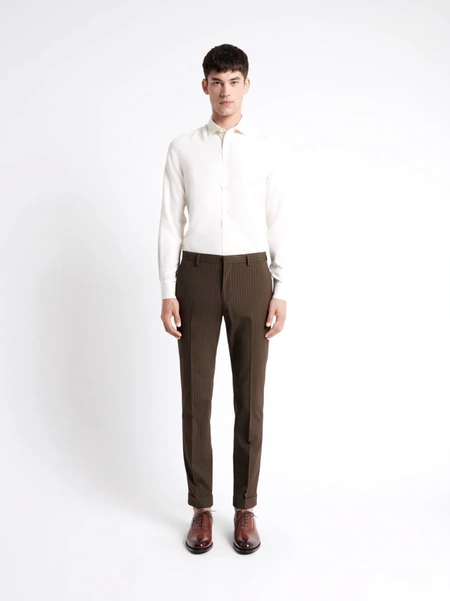 Pantalon de costume en matière recyclée