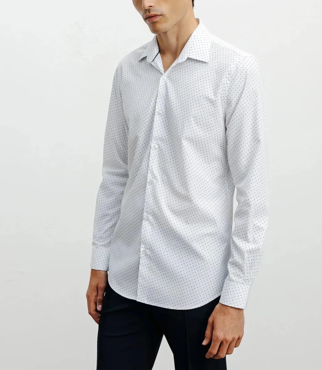 Chemise ville imprimée blanche