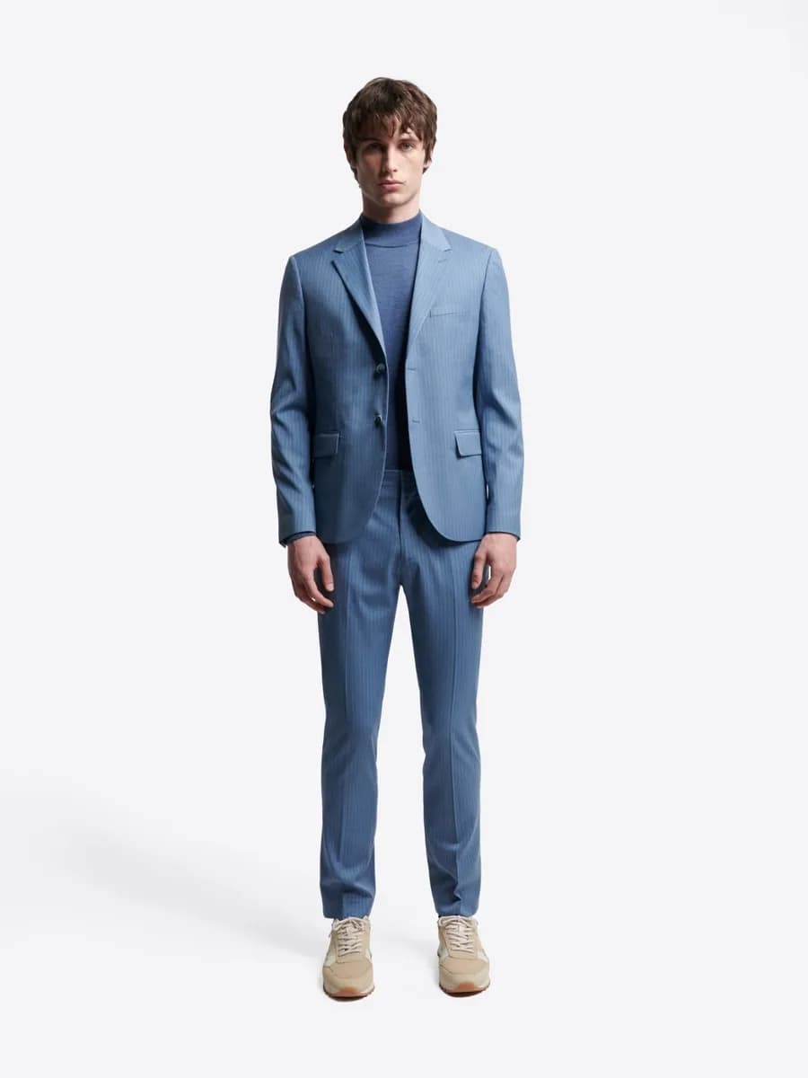 Pantalon de costume slim jogpant rayé