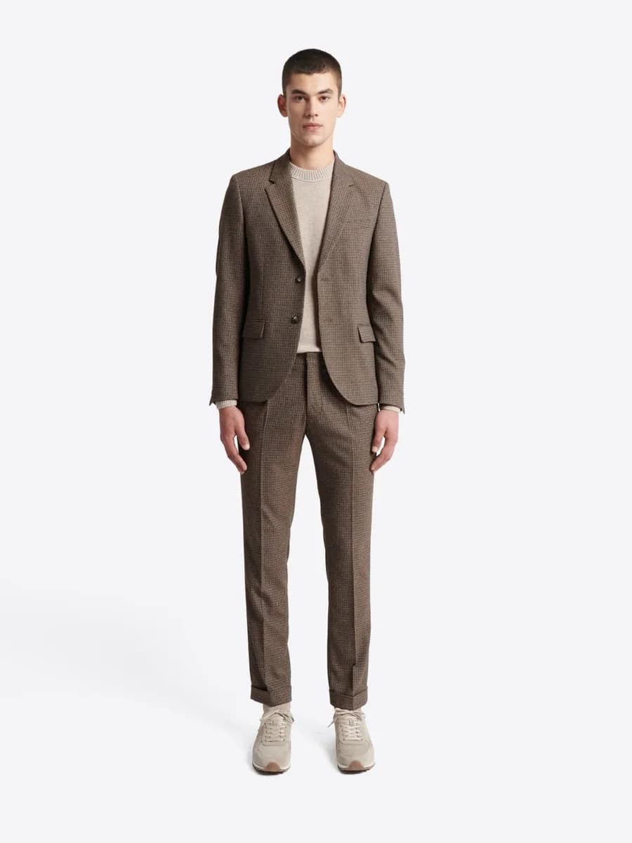 Pantalon de costume pied de poule