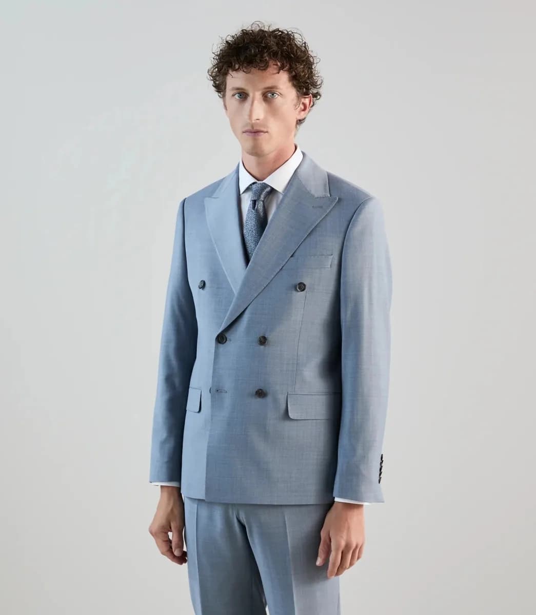Costume croisé bleu ciel
