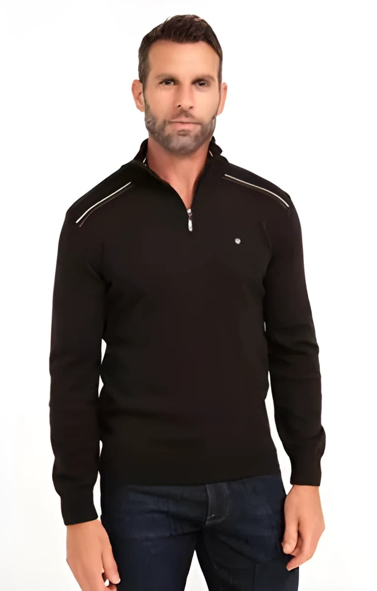 Pull col montant uni Browny – Marron