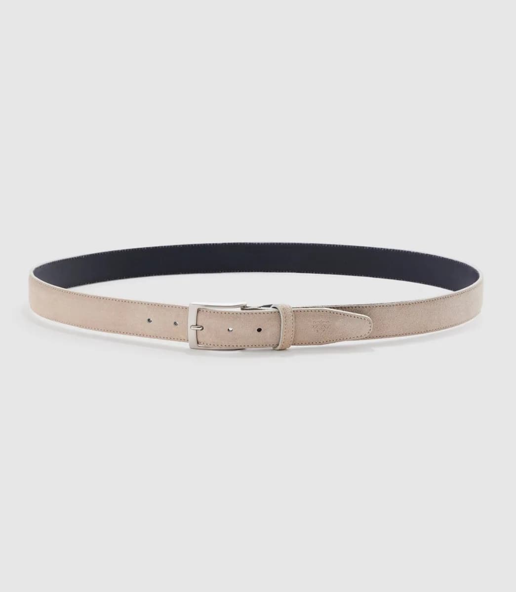 Ceinture 35mm ajustable en cuir beige NANDO