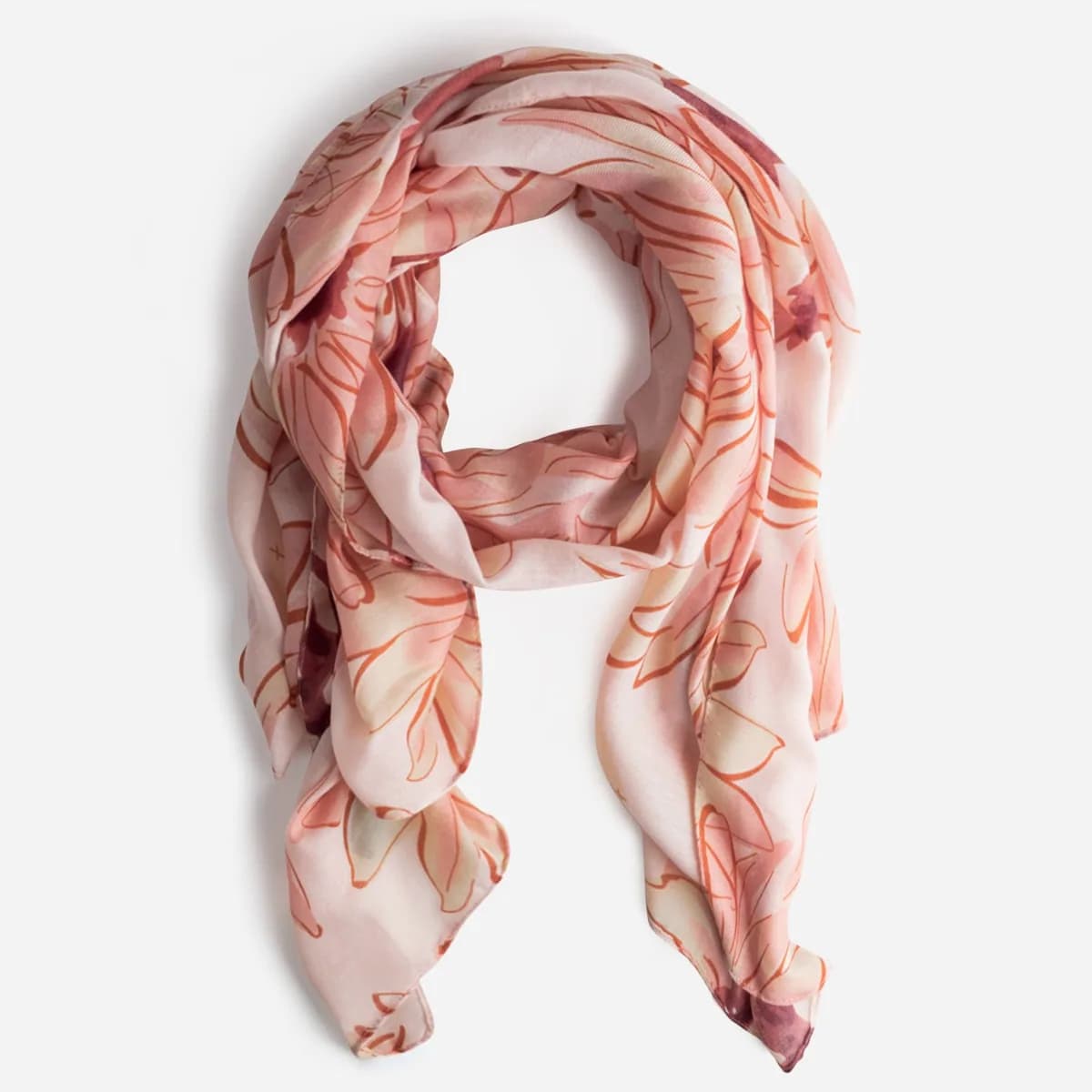Foulard rose imprimé maxi floral