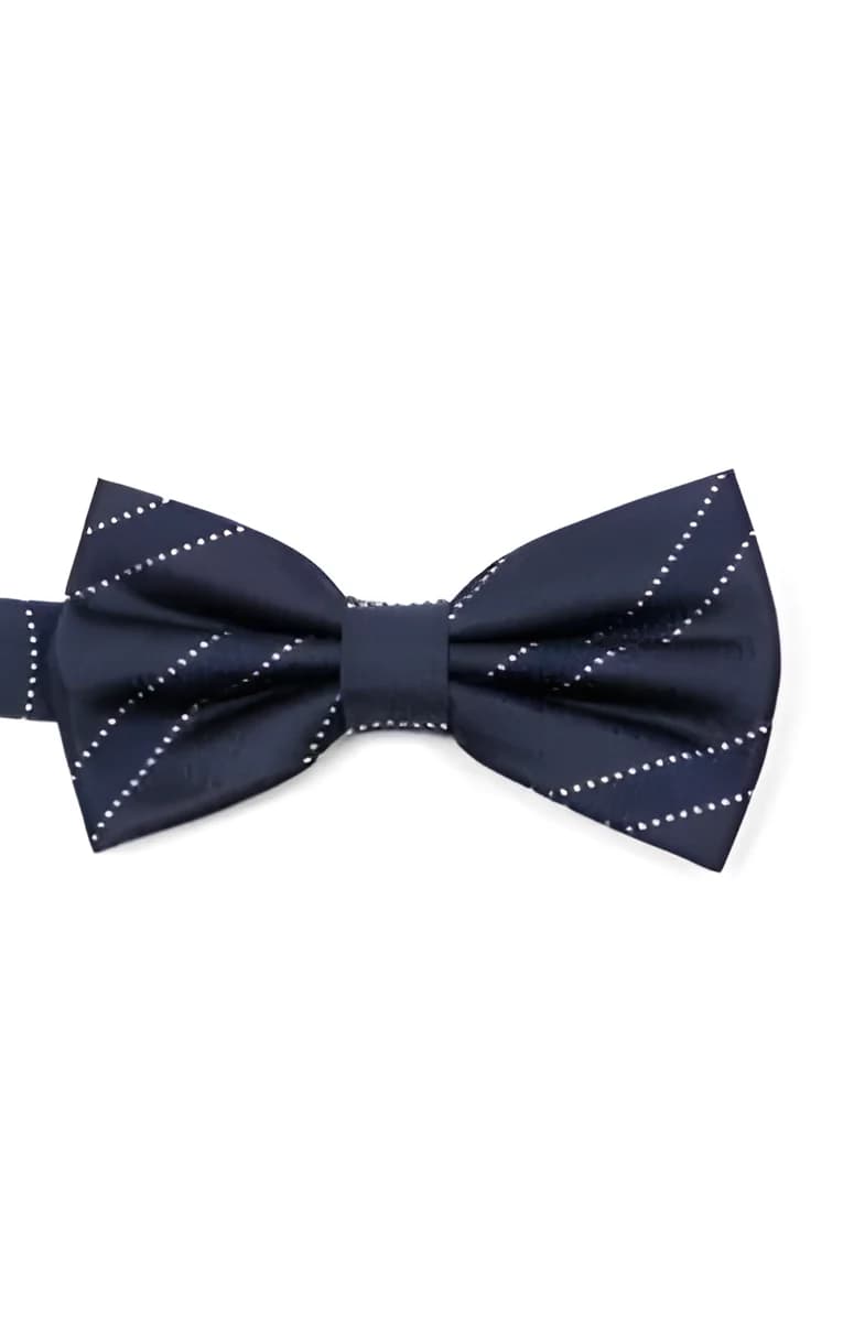 Noeud papillon en soie Chevronstrie – Marine
