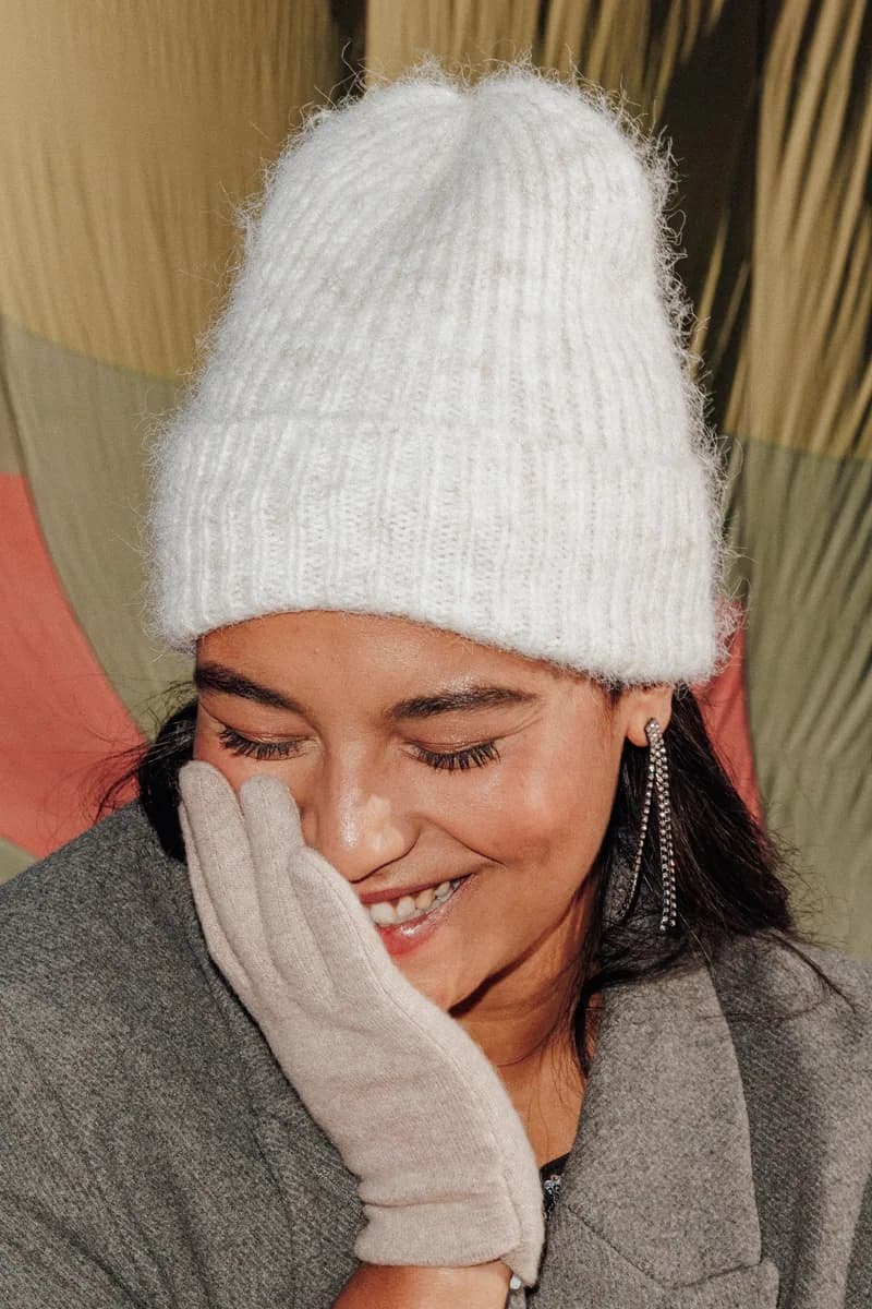 Bonnet chiné côtelé Femme