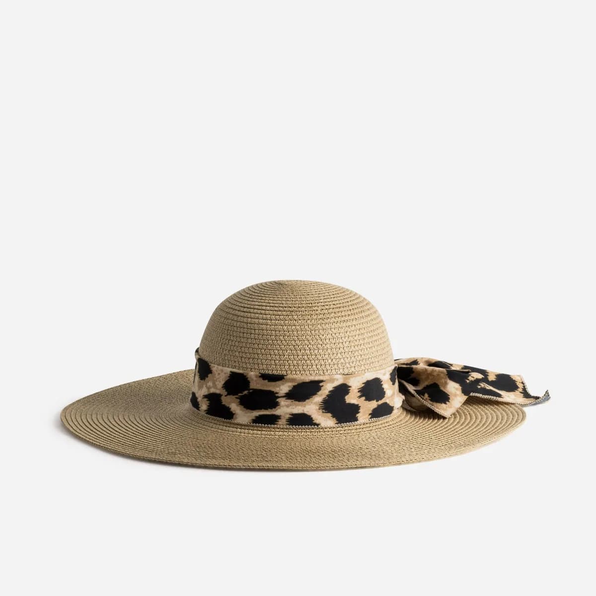 Capeline camel paille papier double foulard