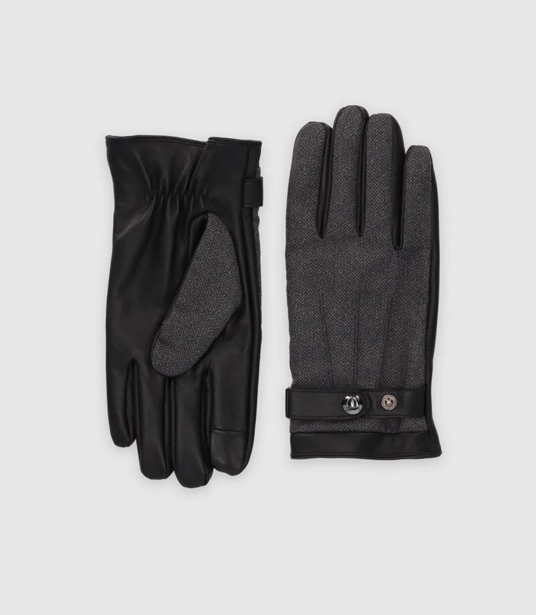Gants en cuir noir UCHEV
