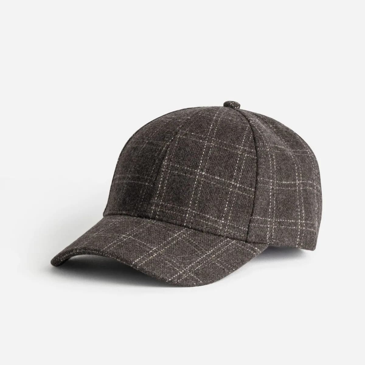 Casquette marron motif carreaux