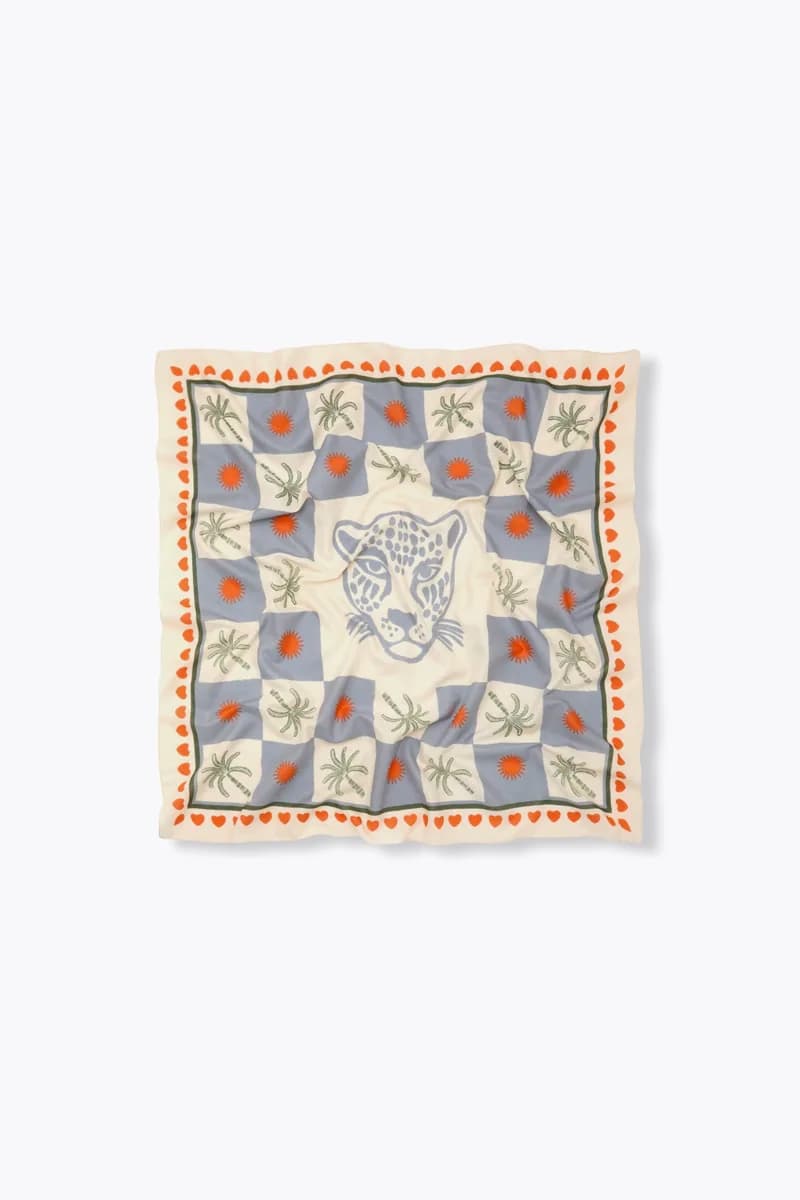 Foulard carré imprimé léopard