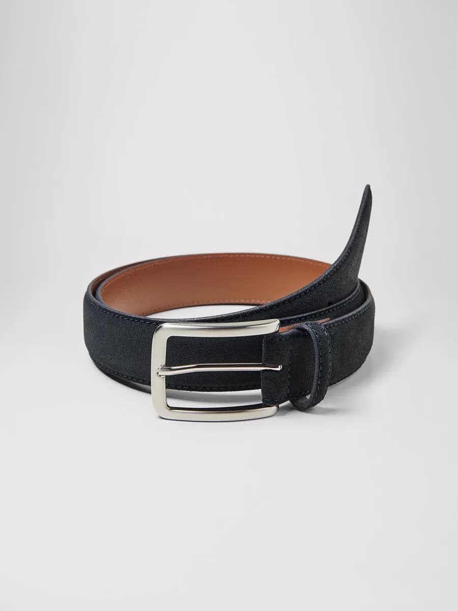 Ceinture en croûte de cuir suédé