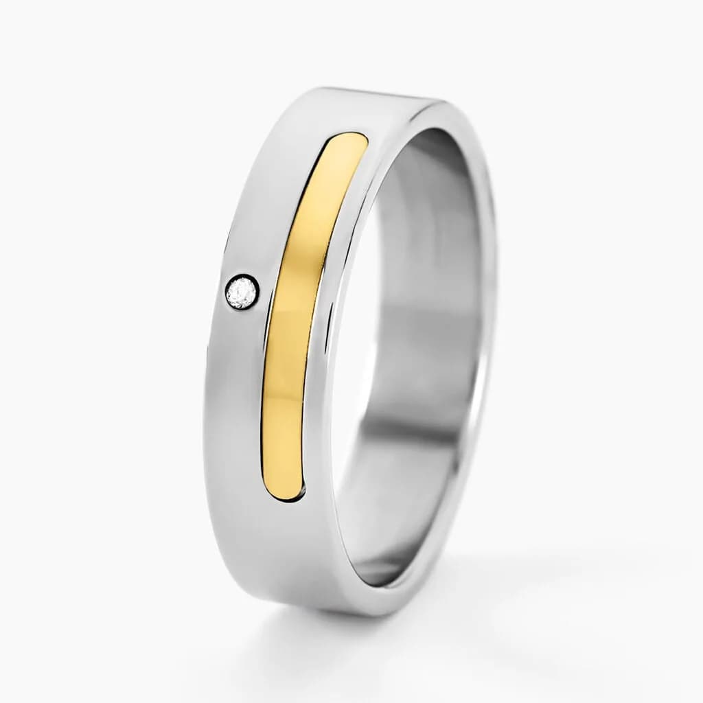 Bague Jourdan Ahou Acier Blanc Diamant